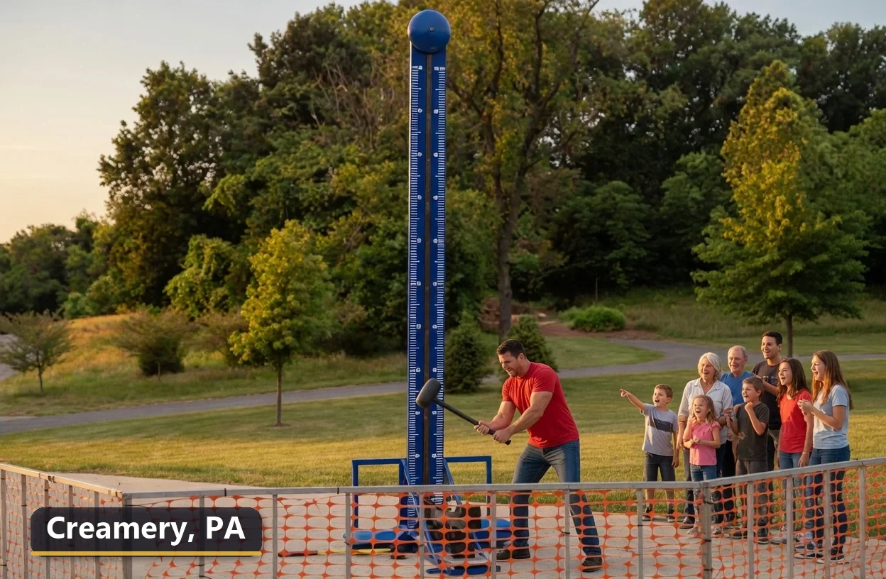 High striker carnival game rental in Creamery, Pennsylvania for field days, parties and events