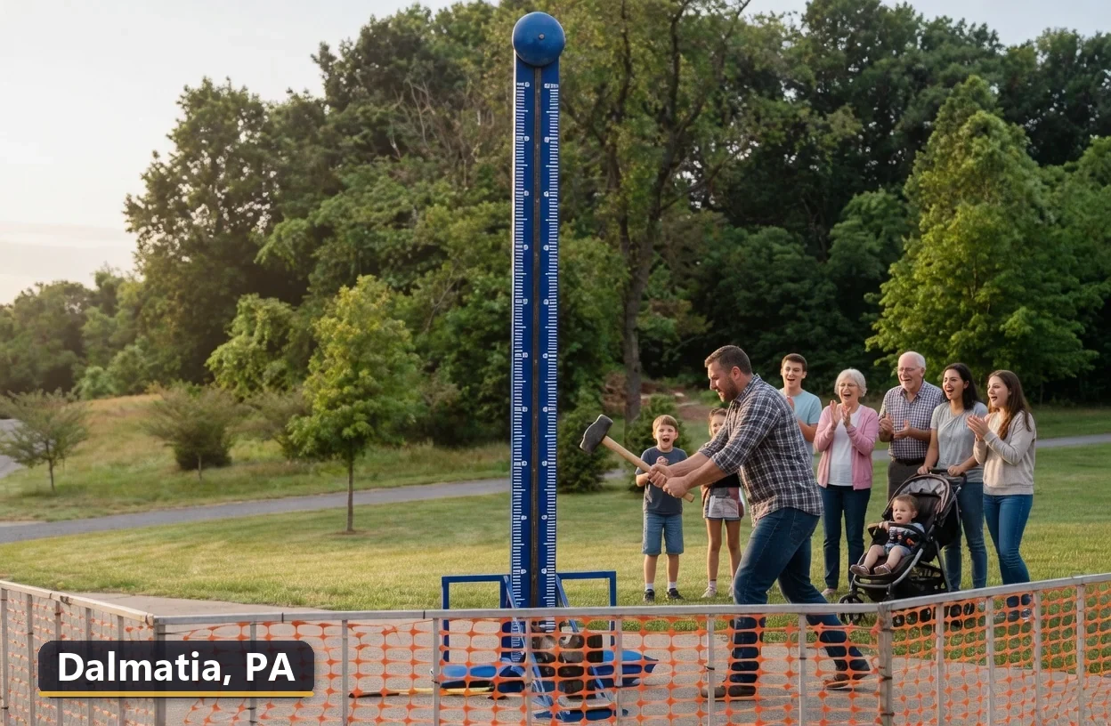 High striker carnival game rental in Dalmatia, Pennsylvania for field days, parties and events