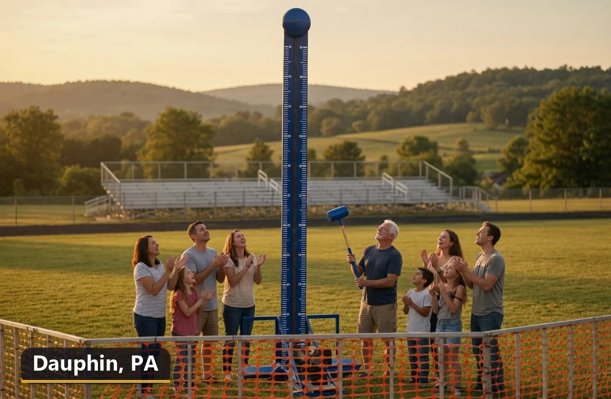 High striker carnival game rental in Dauphin, Pennsylvania for field days, parties and events