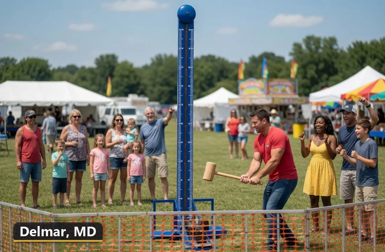 High striker carnival game rental in Delmar, Maryland for field days, parties and events