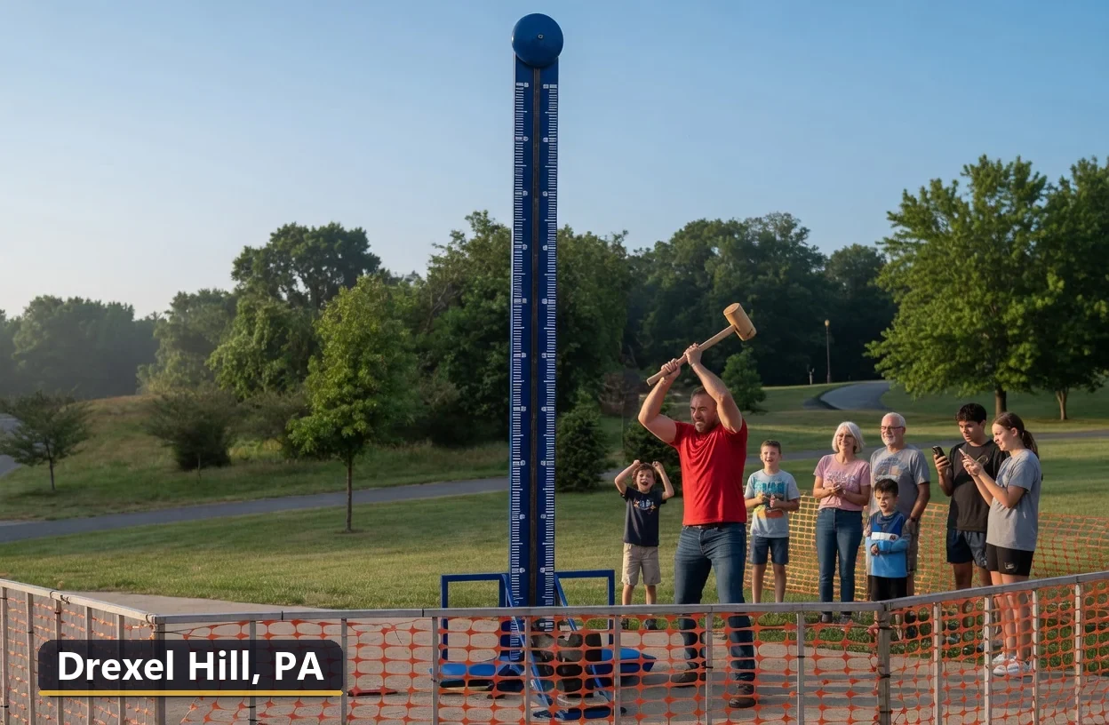 High striker carnival game rental in Drexel Hill, Pennsylvania for field days, parties and events
