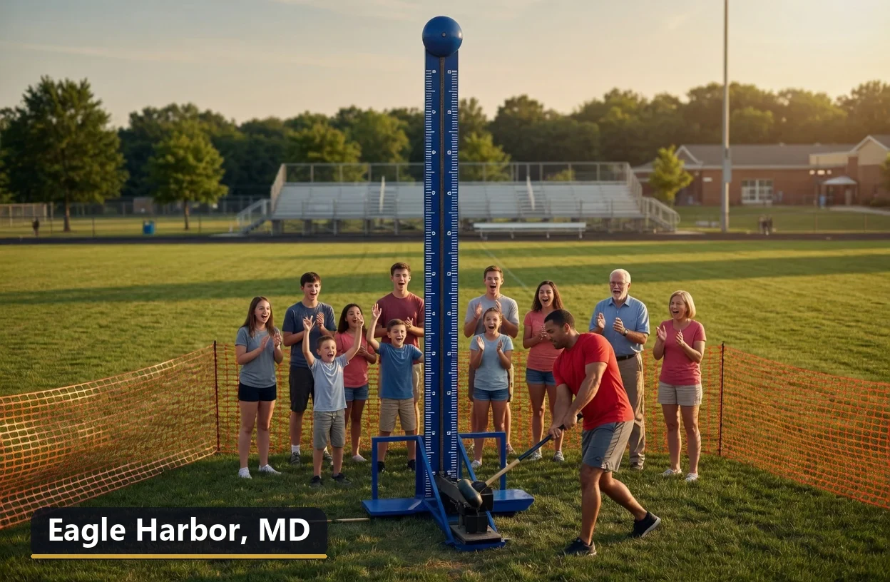 High striker carnival game rental in Eagle Harbor, Maryland for field days, parties and events