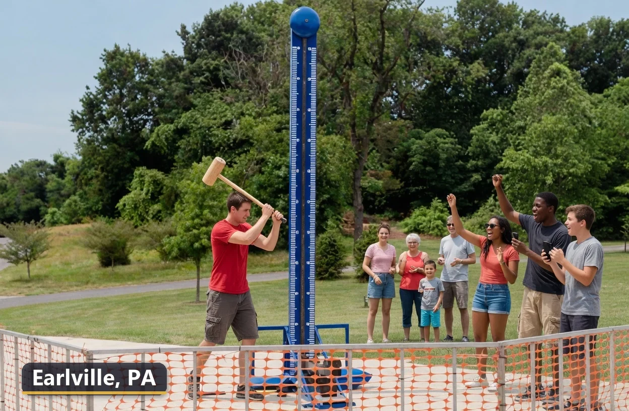 High striker carnival game rental in Earlville, Pennsylvania for field days, parties and events