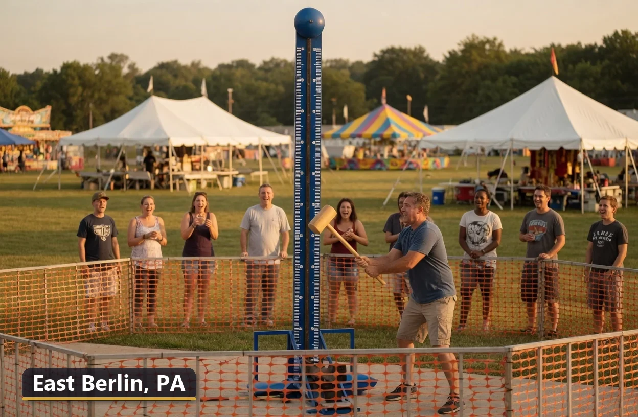 High striker carnival game rental in East Berlin, Pennsylvania for field days, parties and events