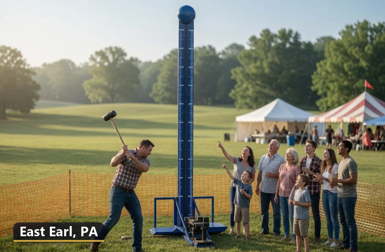 High striker carnival game rental in East Earl, Pennsylvania for field days, parties and events