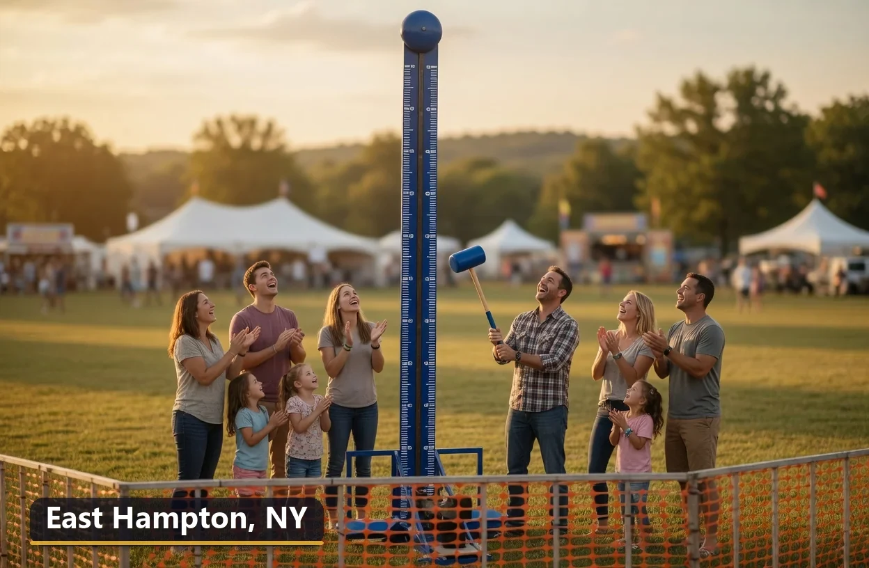 High striker carnival game rental in East Hampton, New York for field days, parties and events