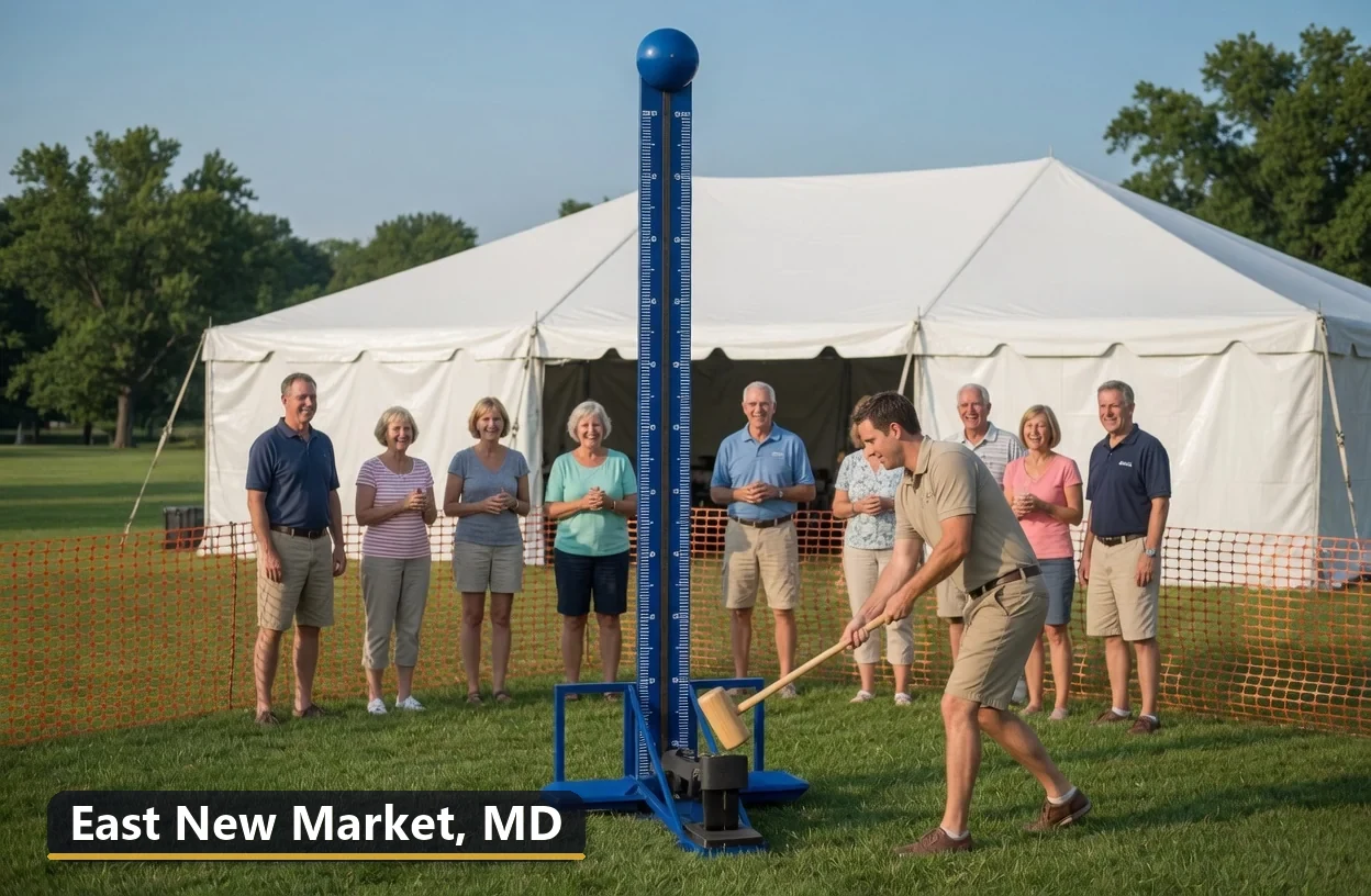 High striker carnival game rental in East New Market, Maryland for field days, parties and events