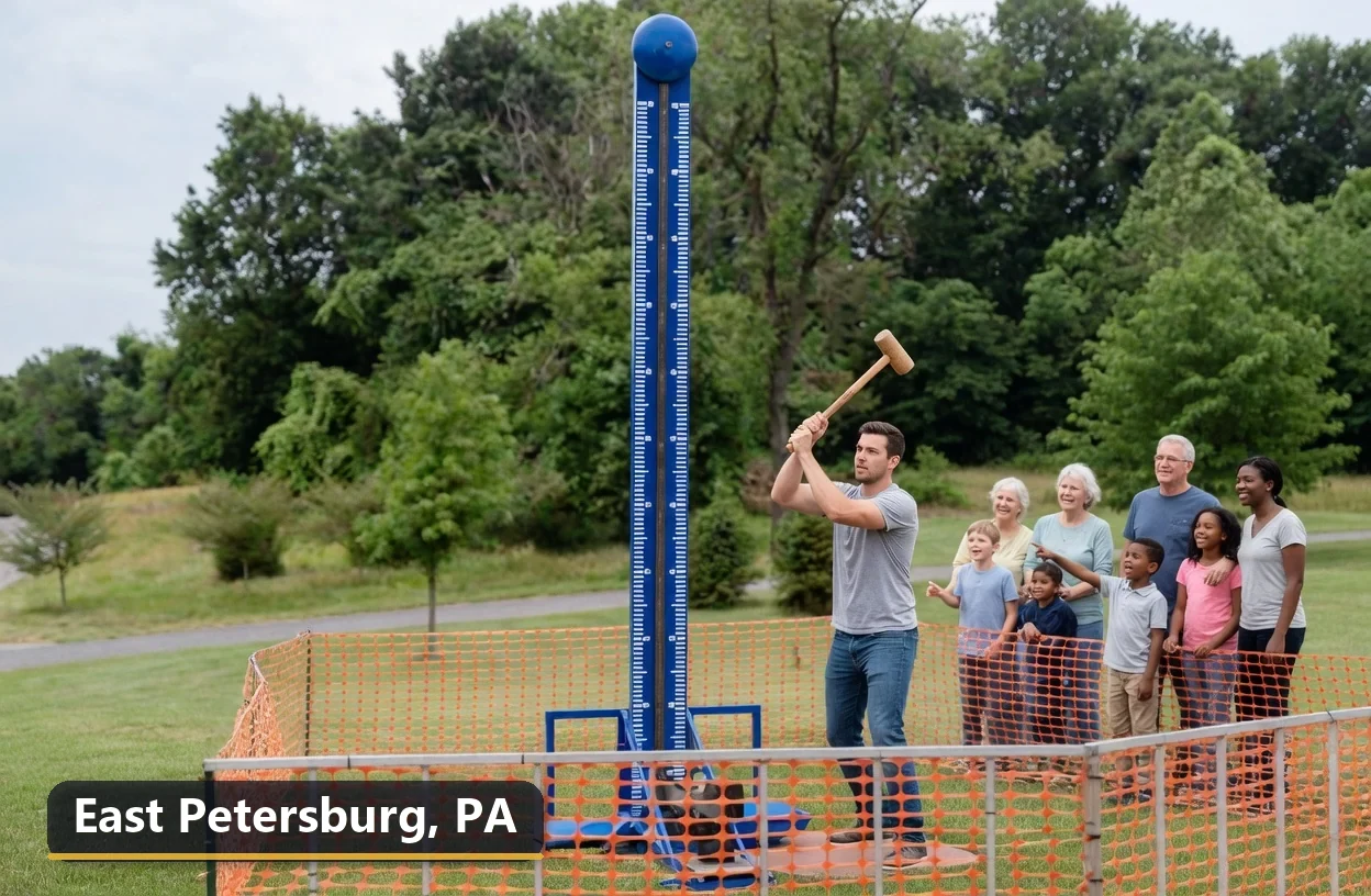 High striker carnival game rental in East Petersburg, Pennsylvania for field days, parties and events