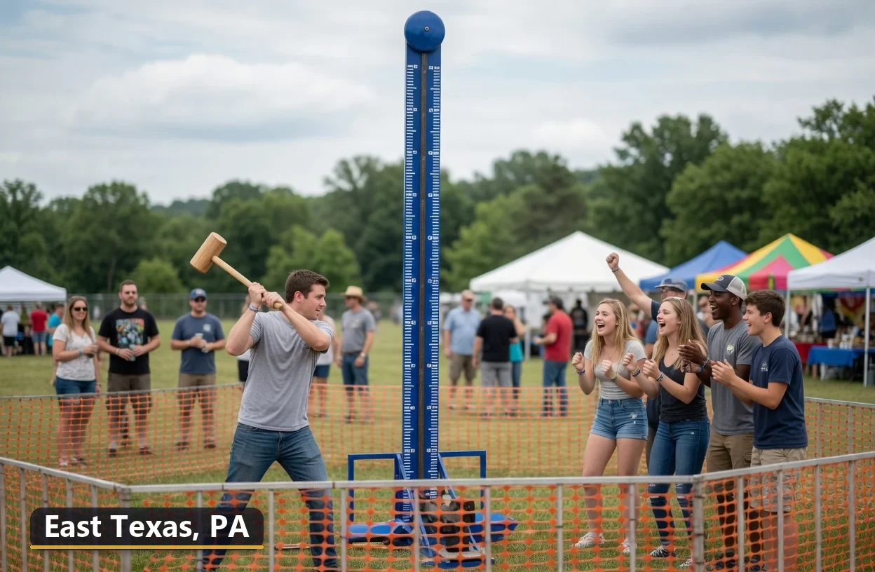 High striker carnival game rental in East Texas, Pennsylvania for field days, parties and events