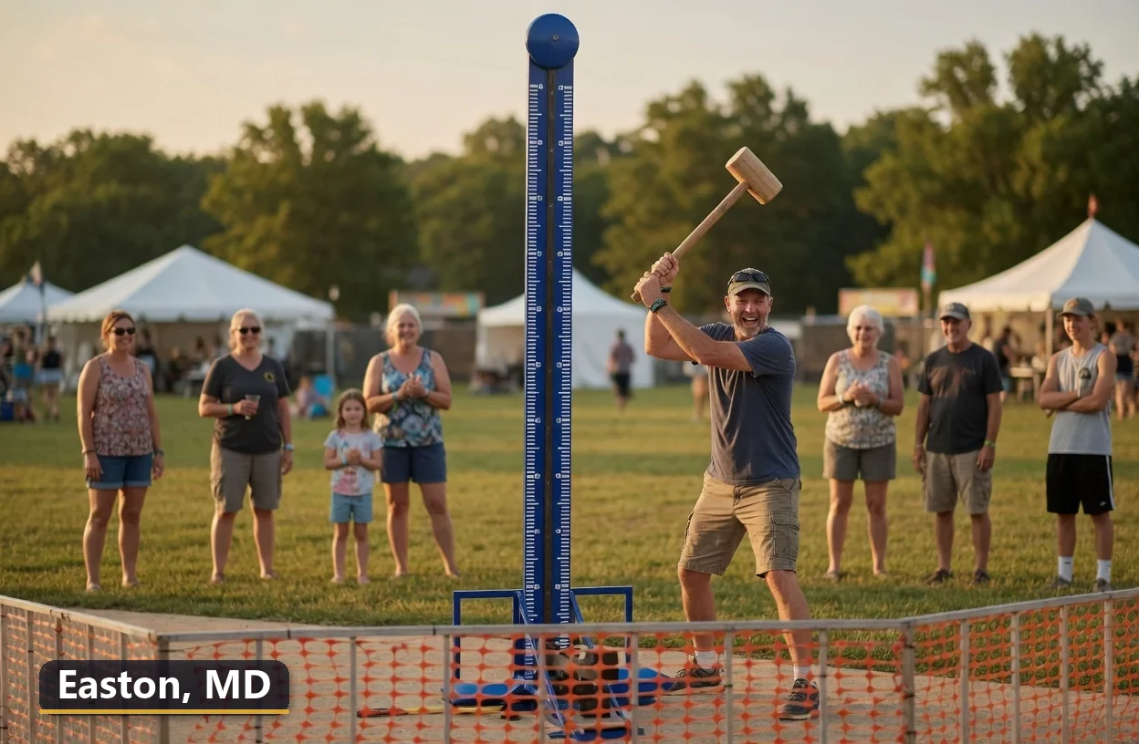 High striker carnival game rental in Easton, Maryland for field days, parties and events