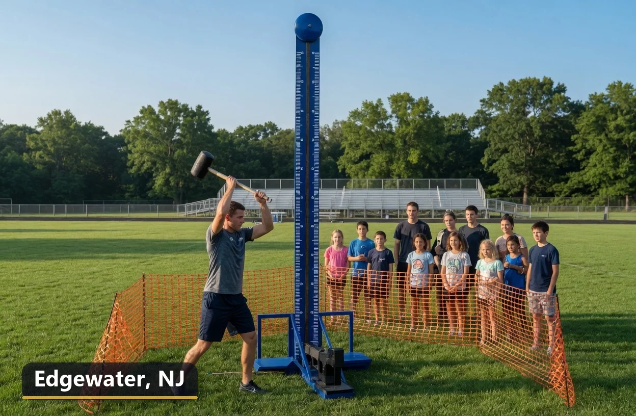 High striker carnival game rental in Edgewater, New Jersey for field days, parties and events