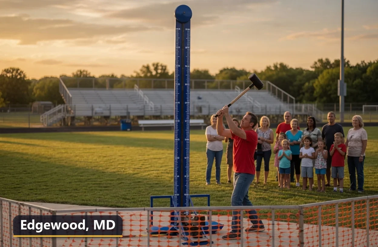 High striker carnival game rental in Edgewood, Maryland for field days, parties and events