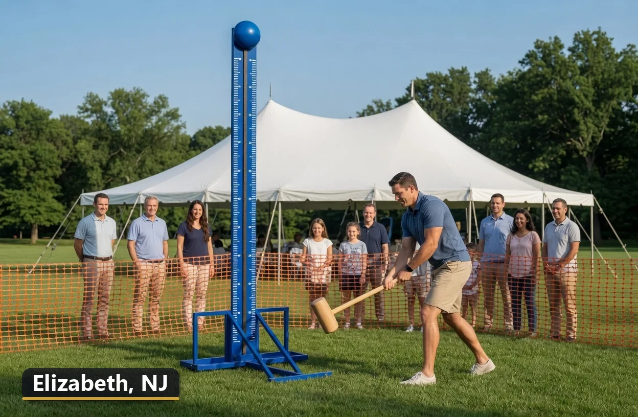 High striker carnival game rental in Elizabeth, New Jersey for field days, parties and events