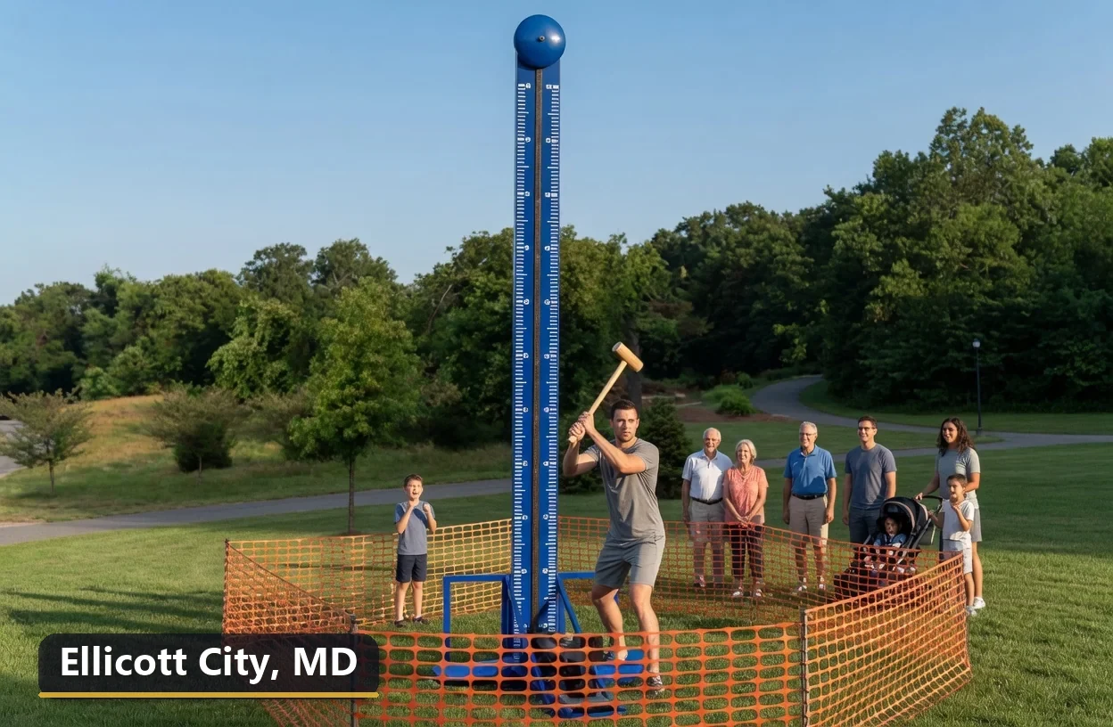 High striker carnival game rental in Ellicott City, Maryland for field days, parties and events
