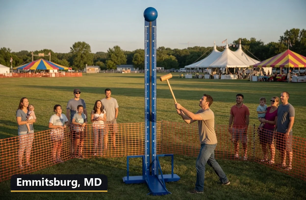 High striker carnival game rental in Emmitsburg, Maryland for field days, parties and events