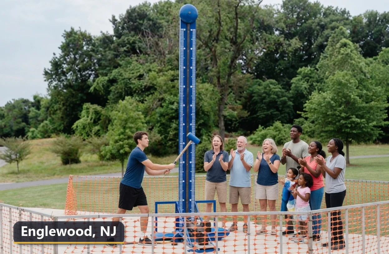 High striker carnival game rental in Englewood, New Jersey for field days, parties and events