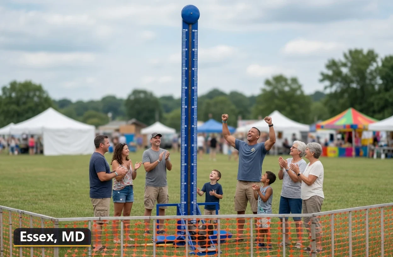 High striker carnival game rental in Essex, Maryland for field days, parties and events