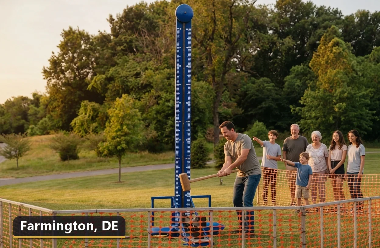 High striker carnival game rental in Farmington, Delaware for field days, parties and events