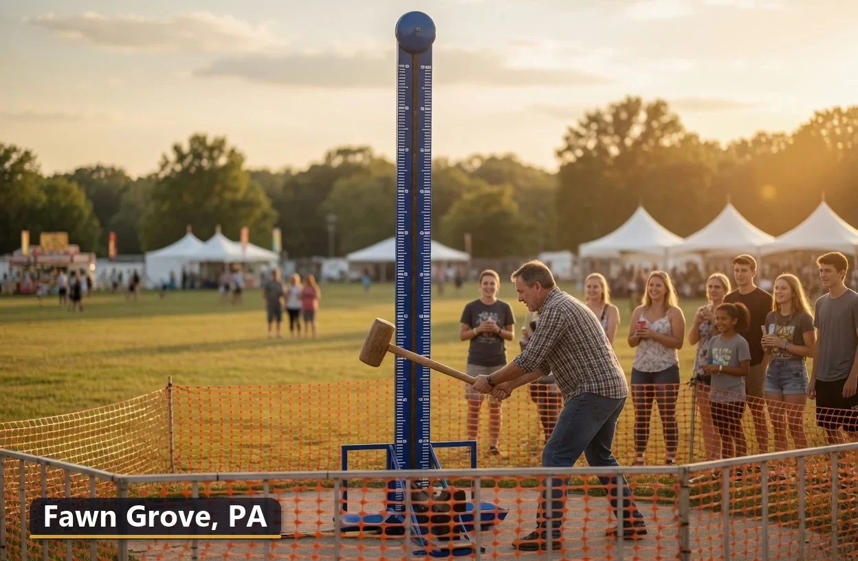 High striker carnival game rental in Fawn Grove, Pennsylvania for field days, parties and events
