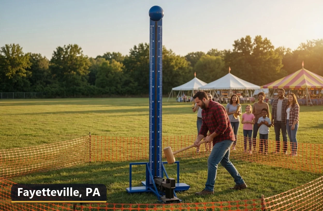 High striker carnival game rental in Fayetteville, Pennsylvania for field days, parties and events