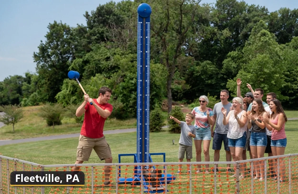 High striker carnival game rental in Fleetville, Pennsylvania for field days, parties and events