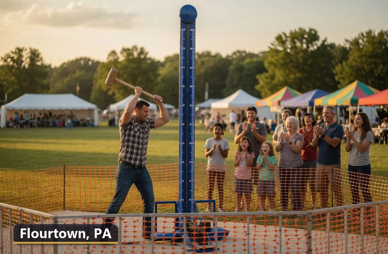 High striker carnival game rental in Flourtown, Pennsylvania for field days, parties and events