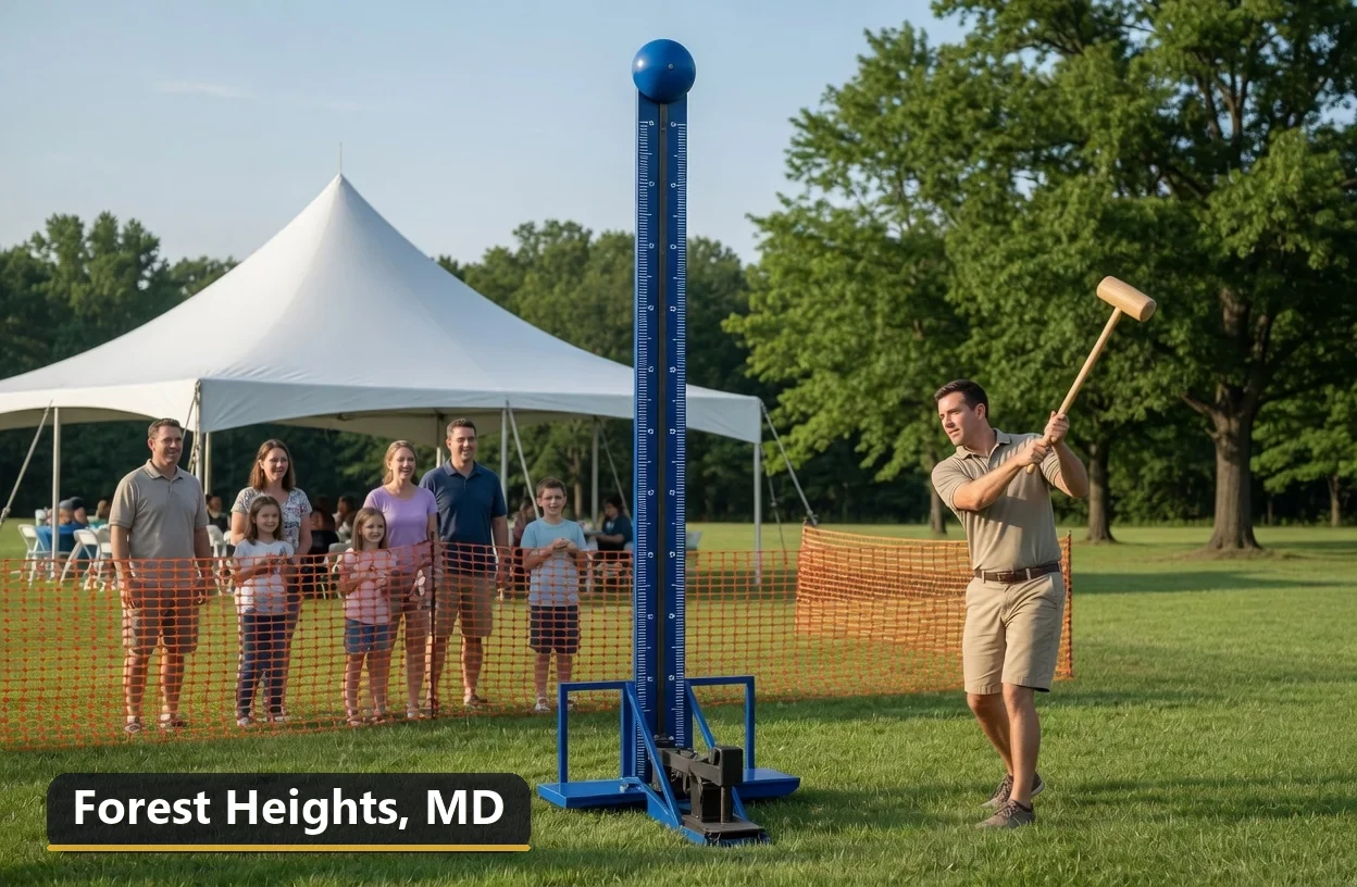 High striker carnival game rental in Forest Heights, Maryland for field days, parties and events
