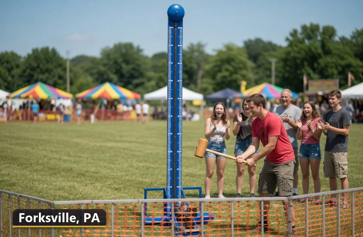High striker carnival game rental in Forksville, Pennsylvania for field days, parties and events