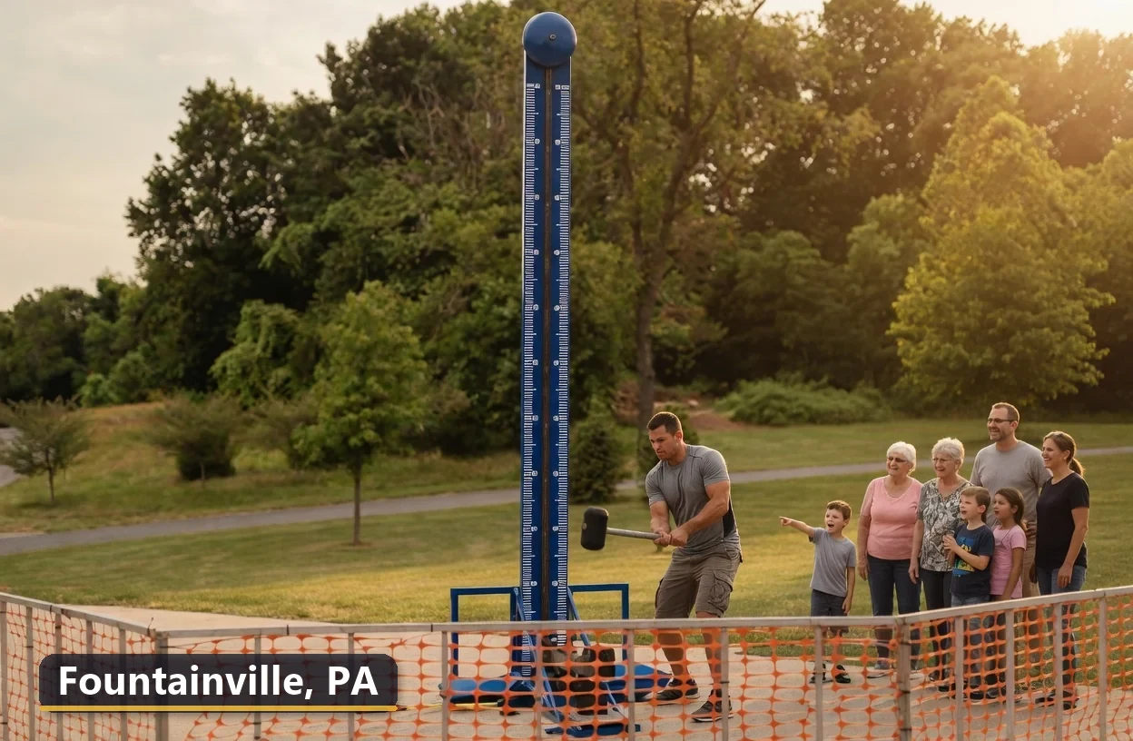 High striker carnival game rental in Fountainville, Pennsylvania for field days, parties and events