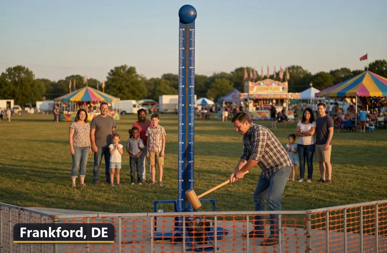 High striker carnival game rental in Frankford, Delaware for field days, parties and events