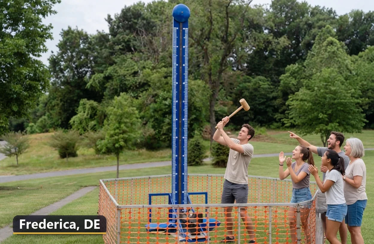 High striker carnival game rental in Frederica, Delaware for field days, parties and events