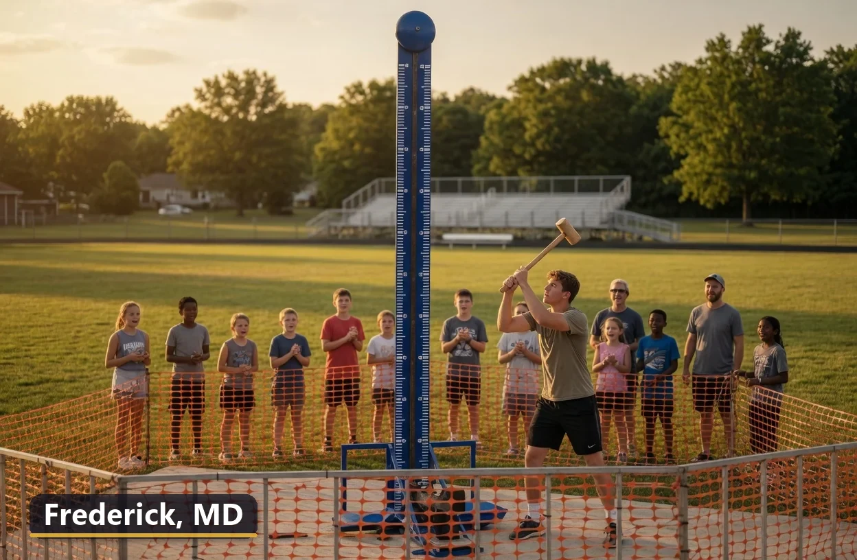 High striker carnival game rental in Frederick, Maryland for field days, parties and events