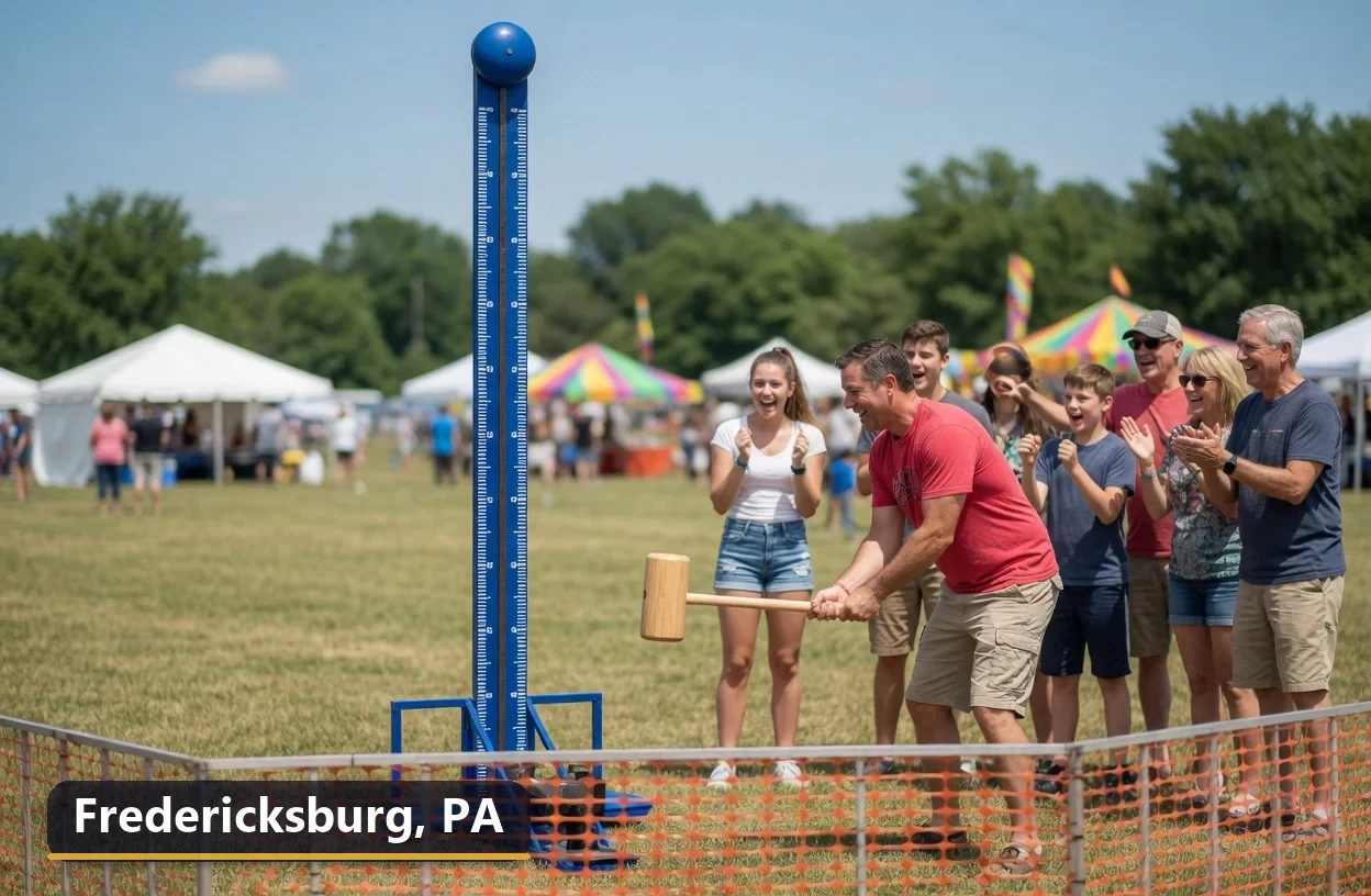High striker carnival game rental in Fredericksburg, Pennsylvania for field days, parties and events
