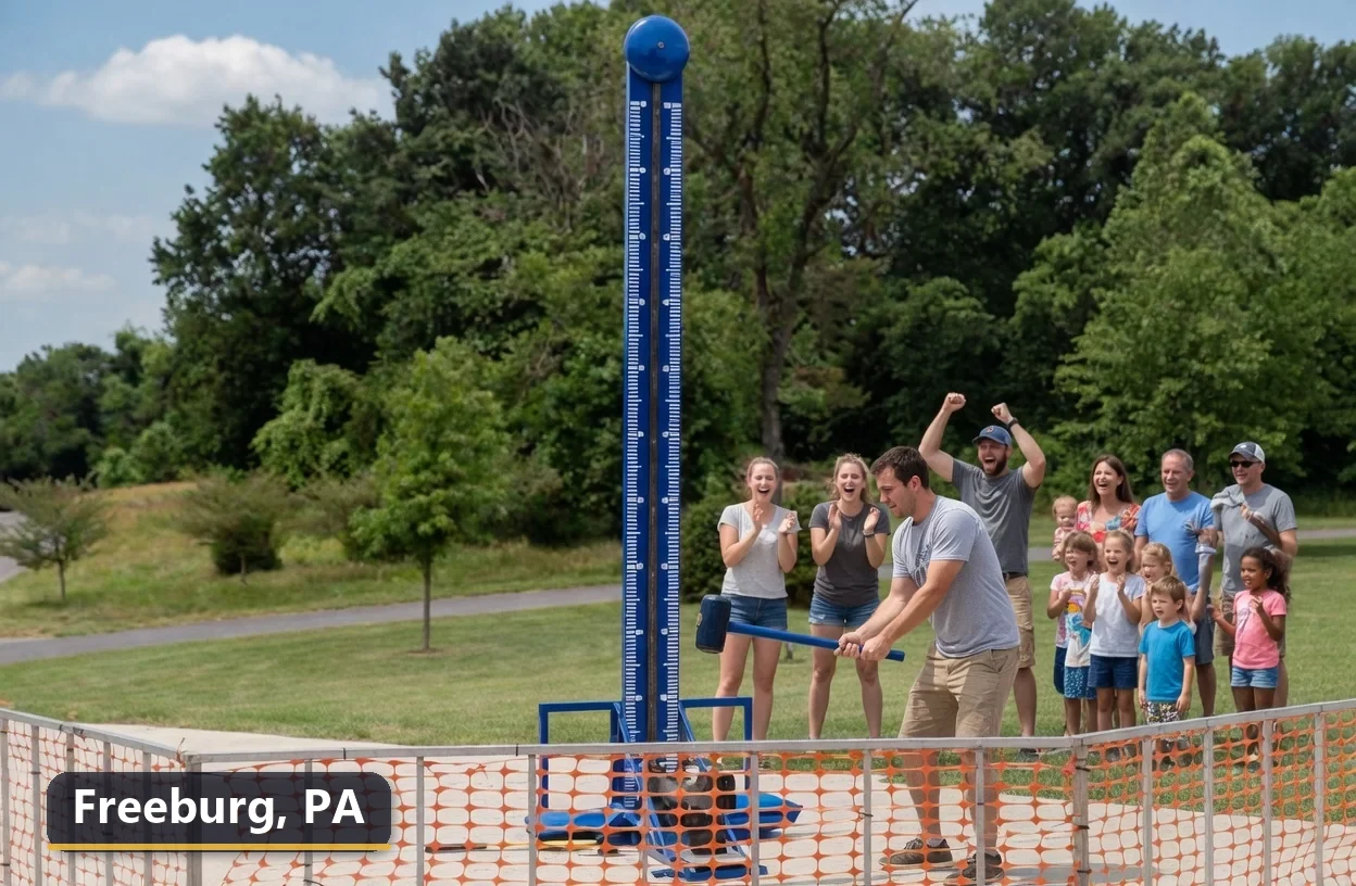 High striker carnival game rental in Freeburg, Pennsylvania for field days, parties and events