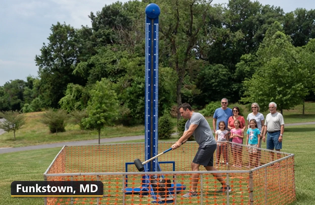High striker carnival game rental in Funkstown, Maryland for field days, parties and events