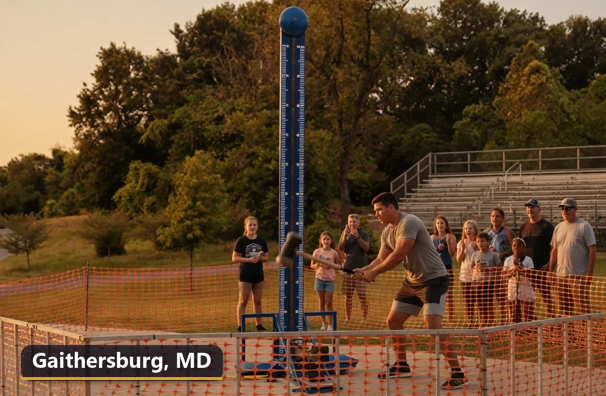 High striker carnival game rental in Gaithersburg, Maryland for field days, parties and events