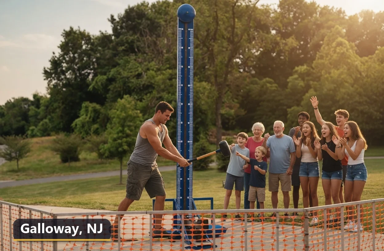 High striker carnival game rental in Galloway, New Jersey for field days, parties and events