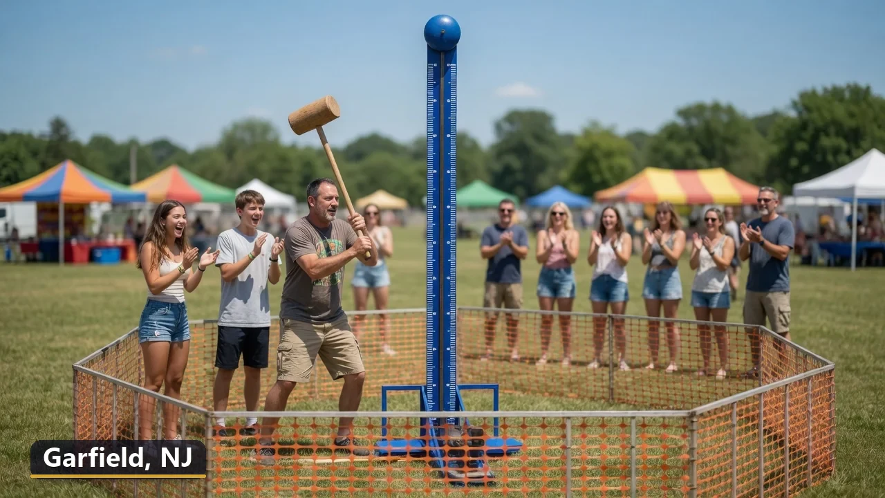 High striker carnival game rental in Garfield, New Jersey for field days, parties and events