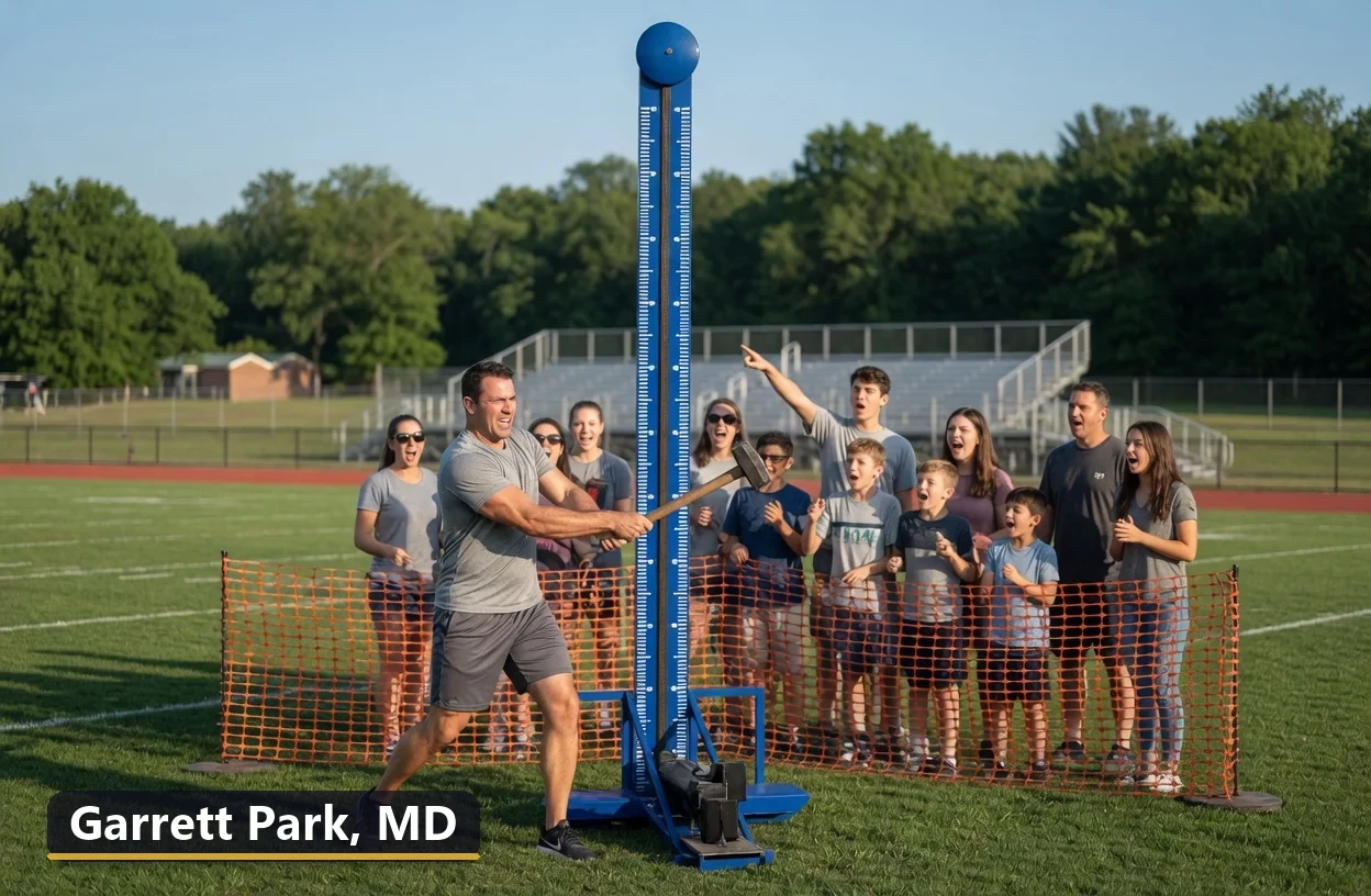 High striker carnival game rental in Garrett Park, Maryland for field days, parties and events