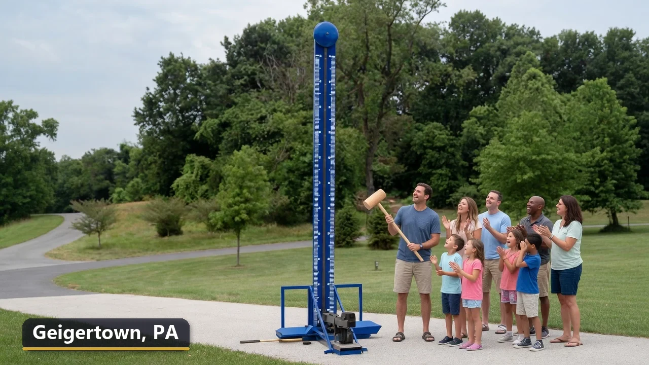 High striker carnival game rental in Geigertown, Pennsylvania for field days, parties and events