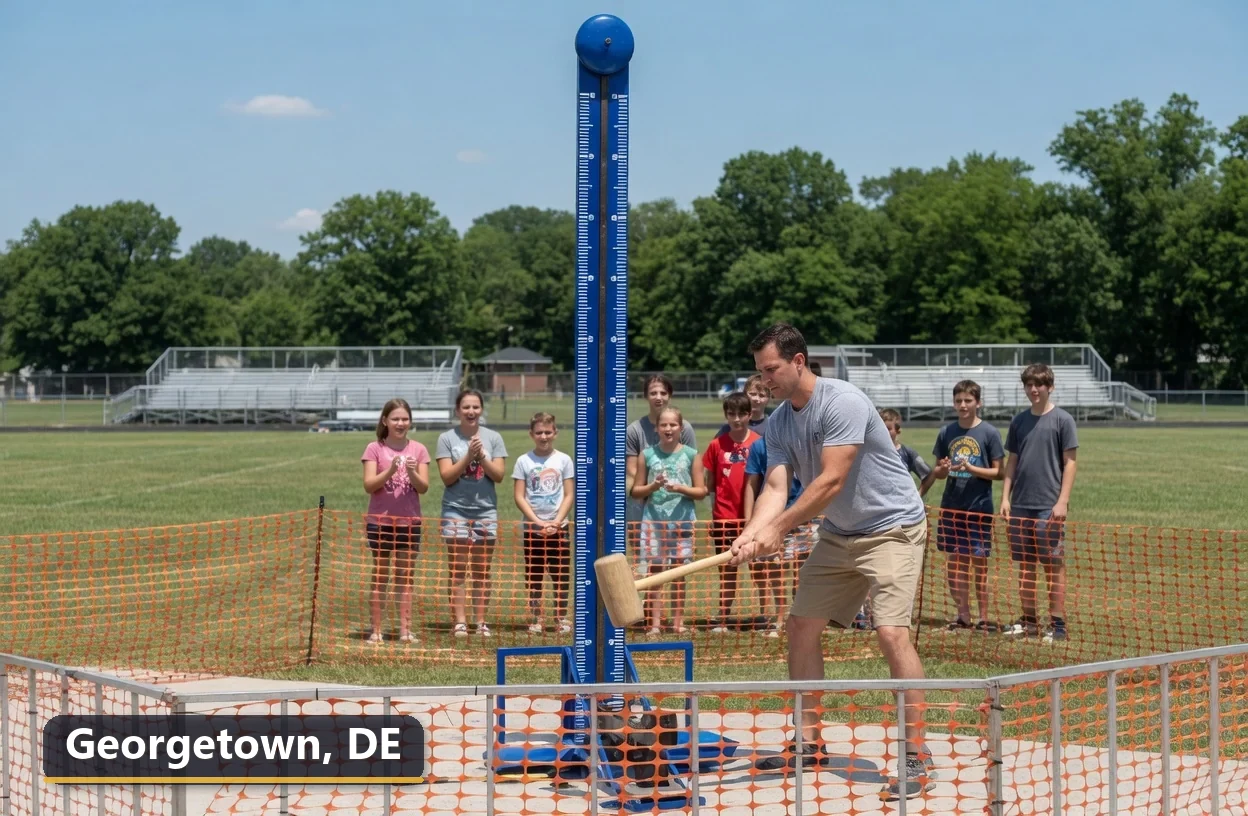 High striker carnival game rental in Georgetown, Delaware for field days, parties and events