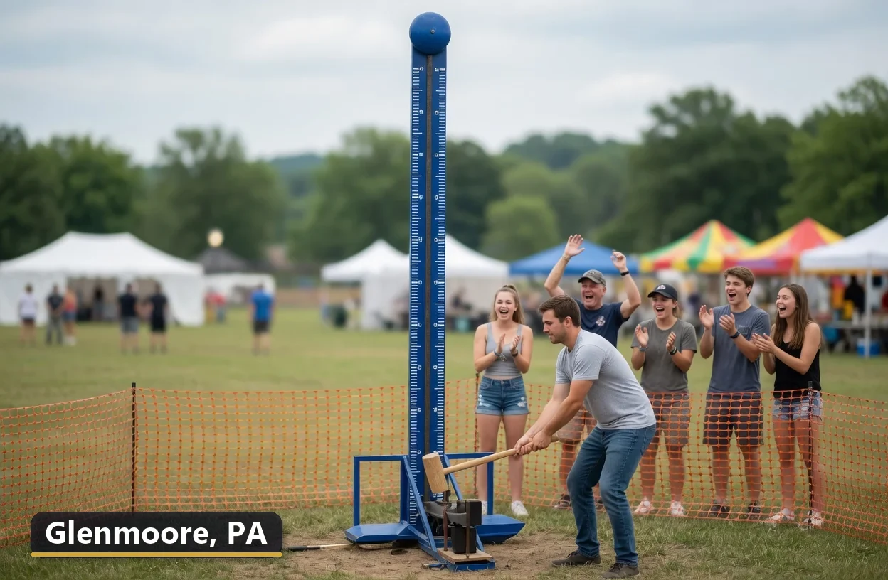 High striker carnival game rental in Glenmoore, Pennsylvania for field days, parties and events