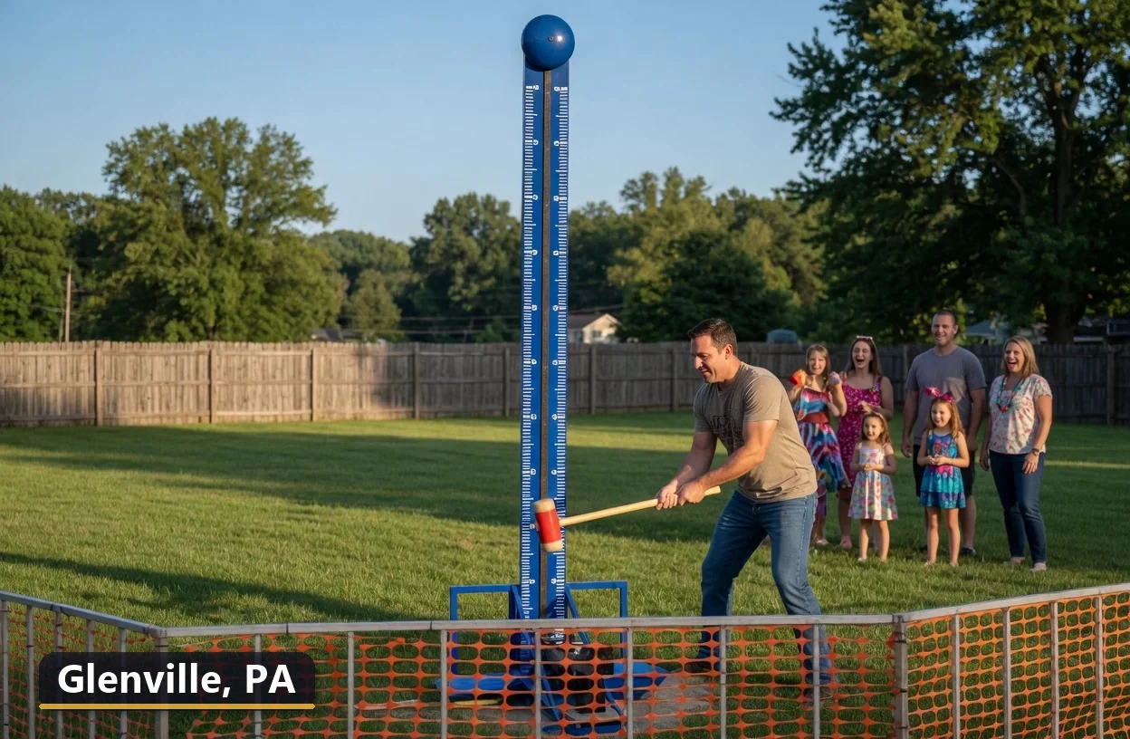 High striker carnival game rental in Glenville, Pennsylvania for field days, parties and events