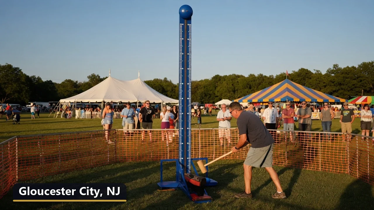 High striker carnival game rental in Gloucester City, New Jersey for field days, parties and events