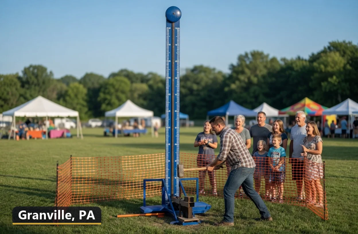 High striker carnival game rental in Granville, Pennsylvania for field days, parties and events