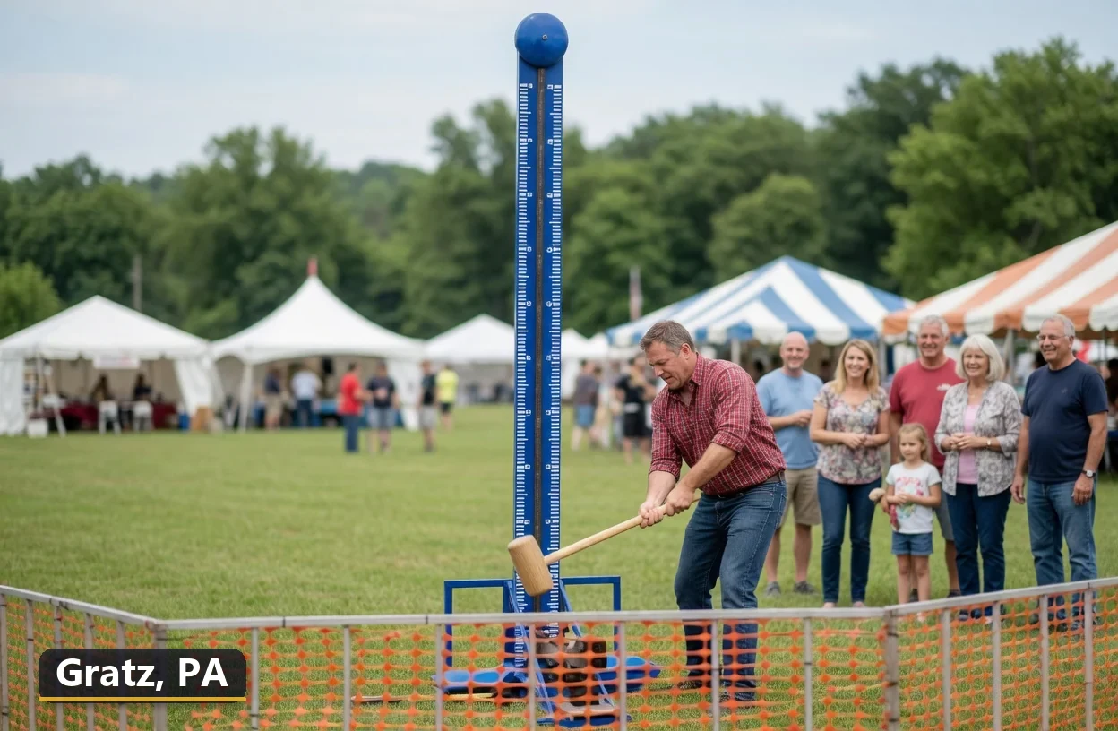High striker carnival game rental in Gratz, Pennsylvania for field days, parties and events
