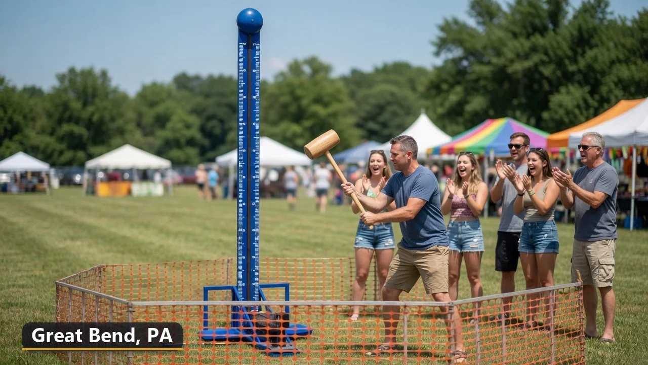 High striker carnival game rental in Great Bend, Pennsylvania for field days, parties and events