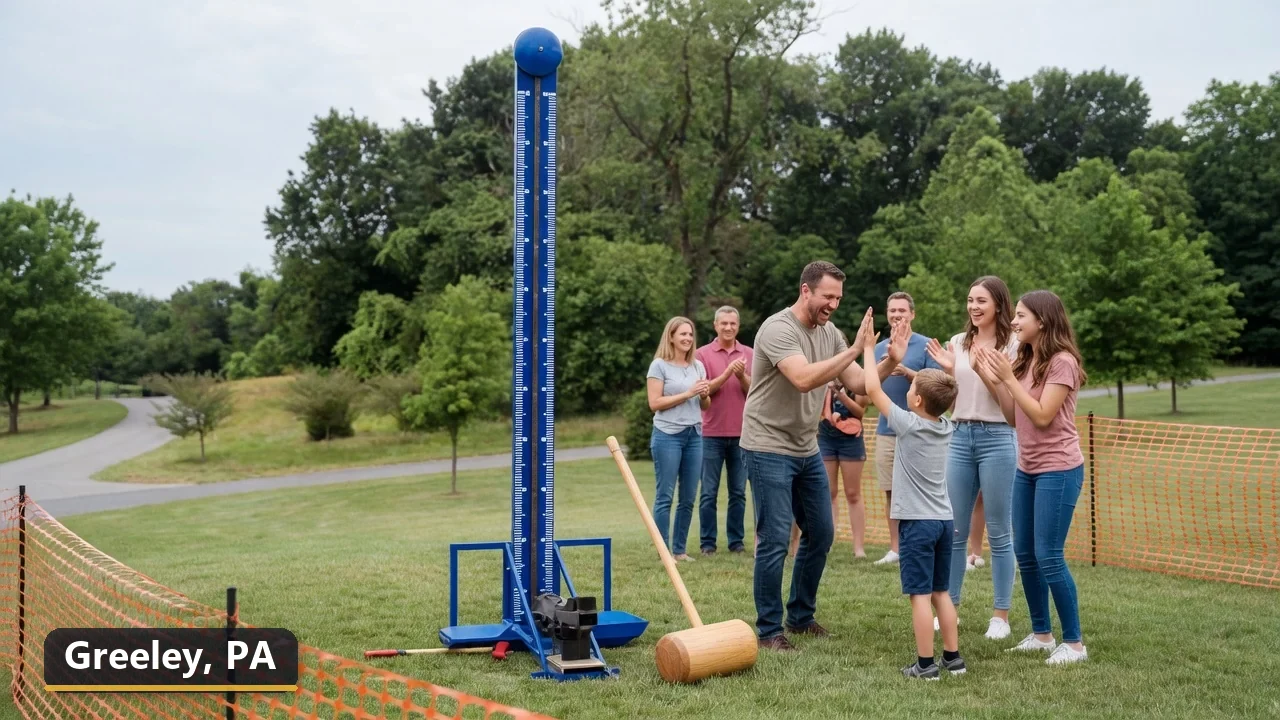 High striker carnival game rental in Greeley, Pennsylvania for field days, parties and events