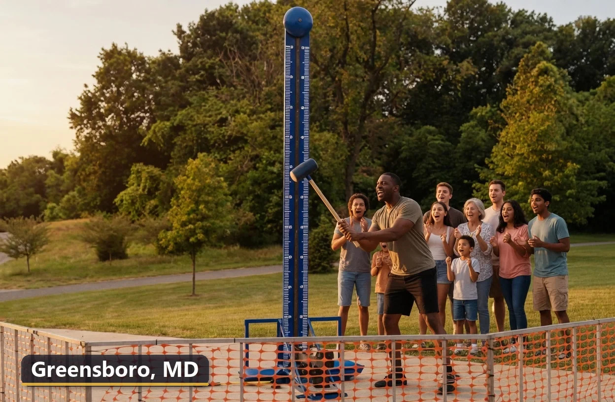 High striker carnival game rental in Greensboro, Maryland for field days, parties and events