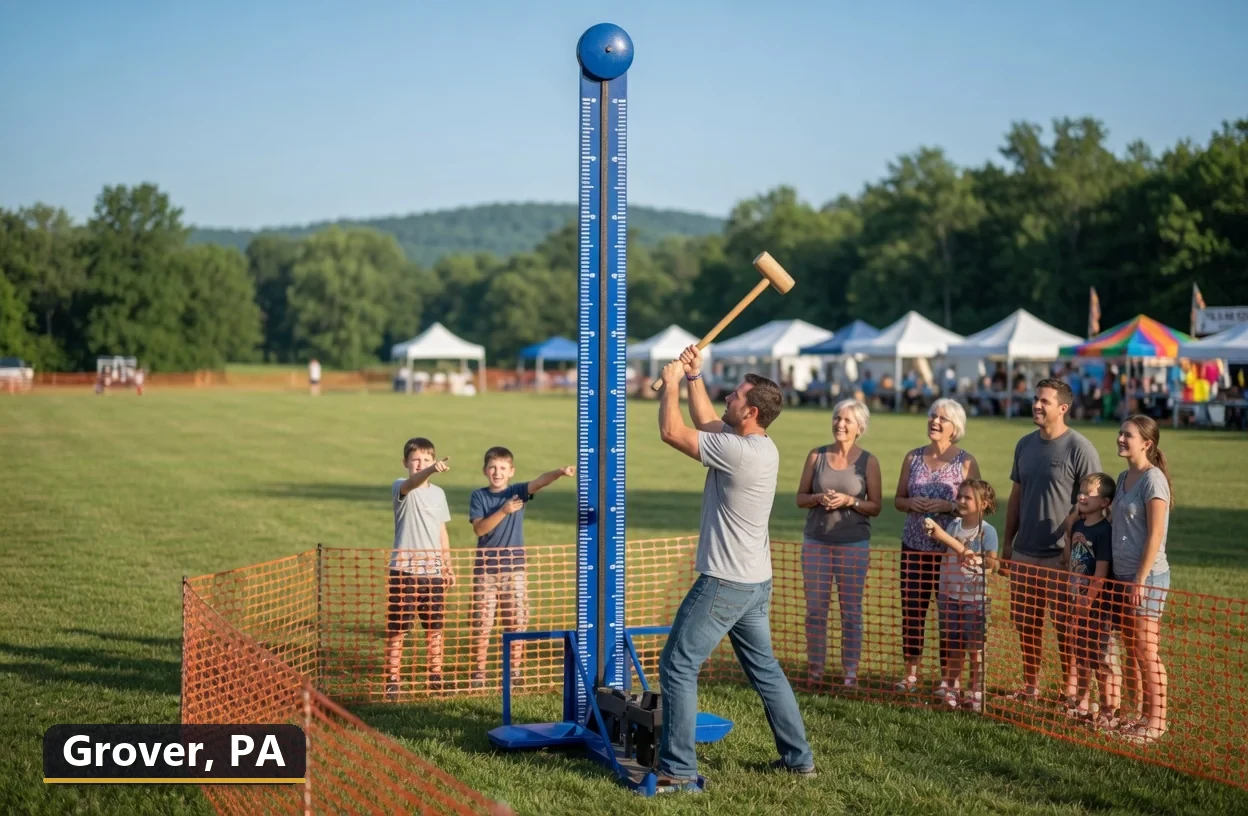High striker carnival game rental in Grover, Pennsylvania for field days, parties and events